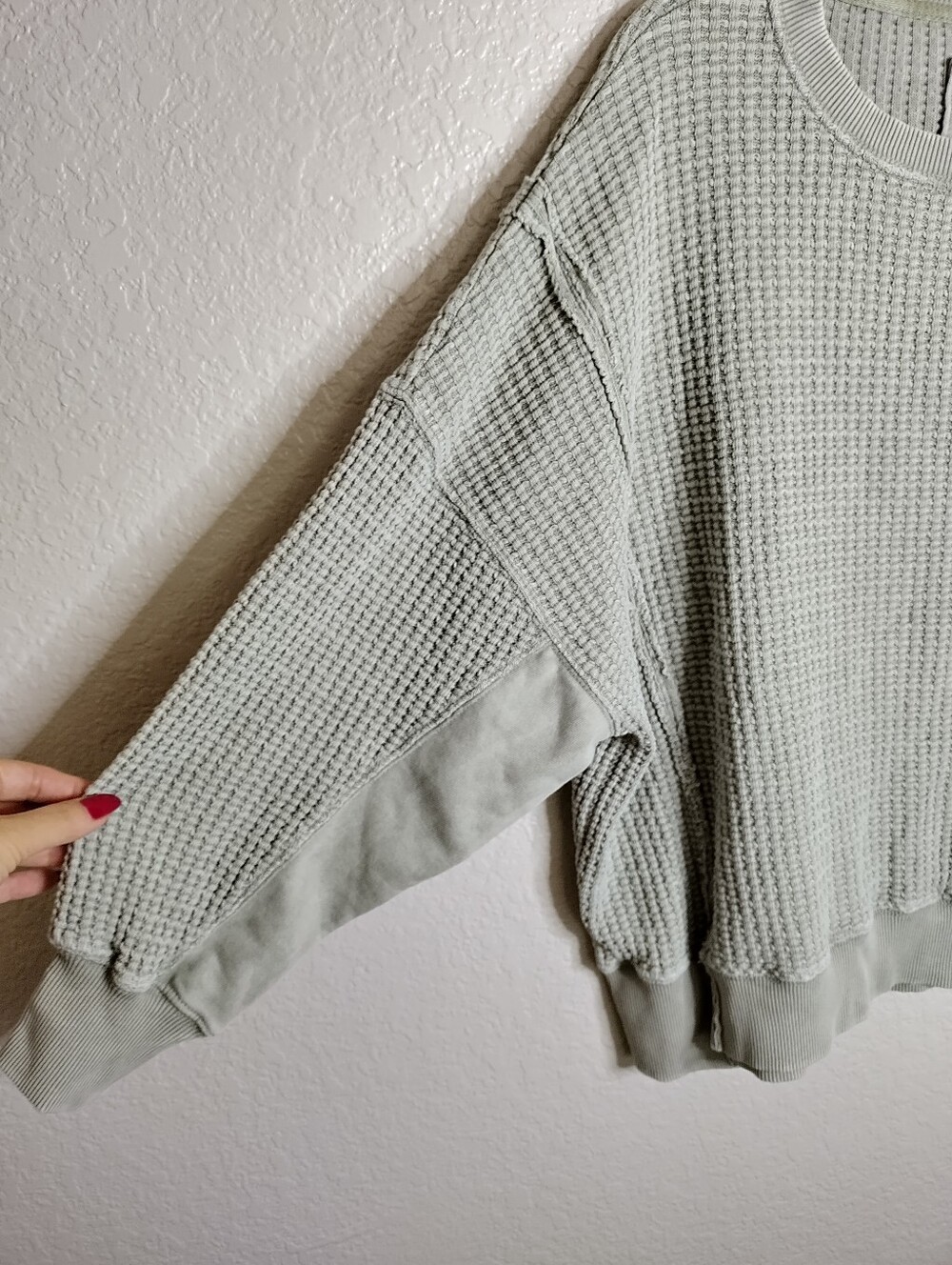 American Eagle Big Hug Waffle Sweatshirt Sz M - Picture 4 of 8